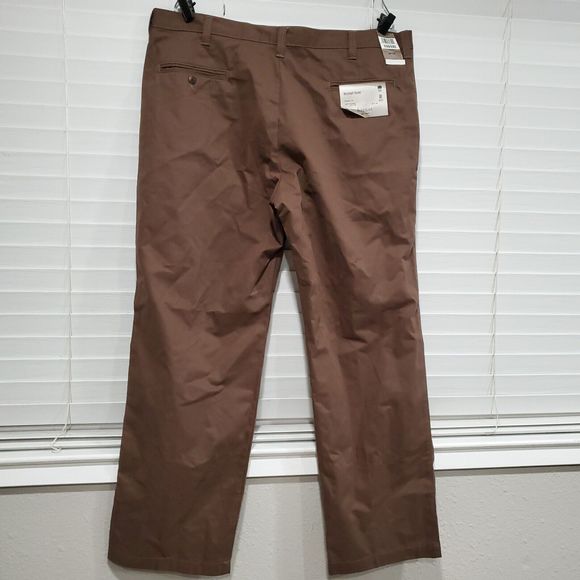 Haggar Brown Mitchell Khaki Plain Front Pants Size 42X32 NWT Reg $50.00 - Picture 5 of 11